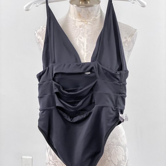 Anthropologie So De Mel L Swimsuit Deep Plunge One-Piece Black - Picture 8 of 14